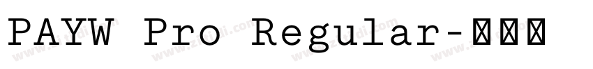 PAYW Pro Regular字体转换 PAYW Pro Regular字体转换